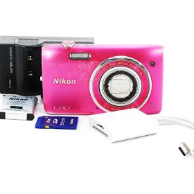 【動作確認済】Nikon Coolpix S3500 スマホ転送OK フルセット