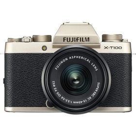 FUJIFILM X-T100LK レンズキット ゴールド 良品 動作確認済み 1ヶ月保証付 小型軽量 ミラーレス