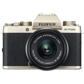 FUJIFILM X-T100LK レンズキット ゴールド 良品 動作確認済み 1ヶ月保証付 小型軽量 ミラーレス