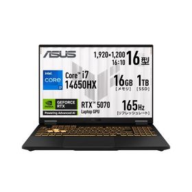 ゲーミングノート TUF Gaming F16 FX608JPR-I7R507016G [16型 /i7-14650HX /RTX5070 /RAM:16GB /SSD:1TB /Windows 11 Home /イェーガーグレー]