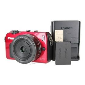 【美品 返品保証】 キャノン Canon EOS M レッド EF-M 22mm F2 STM ミラーレス一眼 e7808