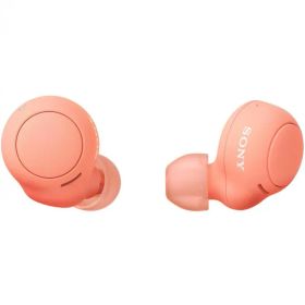 【新品未使用】SONY 完全ワイヤレスイヤホン WF-C500 コーラルオレンジ: 軽量小型5.4g/高精度通話品質/簡単ペアリング/IPX4防滴性能