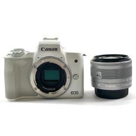 キヤノン Canon EOS Kiss M EF-M 15-45 IS STM レンズキット ホワイト デジタル ミラーレス 一眼カメラ 【中古】
