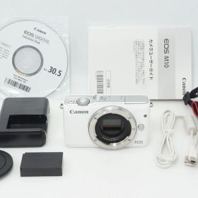 美品 Canon キヤノン EOS M10 ボディ ミラーレス一眼カメラ ホワイト 260413g