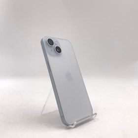 【全額返金保証】【最速発送】 iPhone 15 128GB ブルー au 美品 動作確認済 85%
