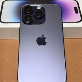 【フレーム美品】Apple iPhone 14 Pro ディープパープル 本体