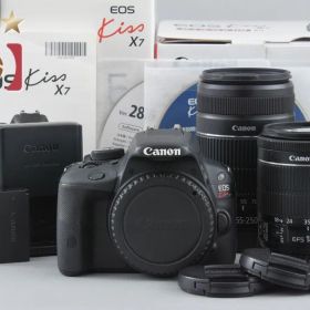 【中古】Canon キヤノン EOS Kiss X7 ダブルズームキット ブラック シャッター回数僅少 元箱付き