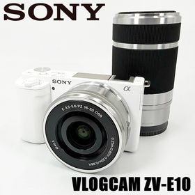 ソニー(SONY)のソニー SONY VLOGCAM ZV-E10 ダブルズームレンズキット ホワイト ミラーレス カメラ 中古(ミラーレス一眼)