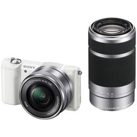 ソニー ミラーレス SONY α5000 ダブルズームレンズキット ホワイト ILCE-5000Y 中古 新品SDカード付き Wi-Fi搭載