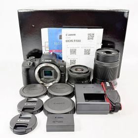 【美品】キヤノン EOS R100 ダブルズームキット ミラーレス カメラ 中古