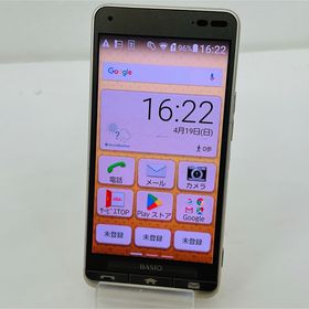 エーユー(au)のSIMフリー 訳あり au BASIO3 KYV43 〇判定 ゴールド 割れあり(スマートフォン本体)