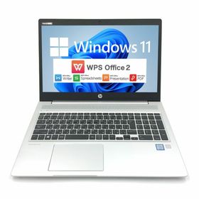 【Windows11】 【薄型】【テレワークに最適】 HP ProBook 450 G6 第8世代 Core i5 8265U/1.60GHz 4GB 新品SSD480GB M.2 64bit WPSOffice 15.6インチ フルHD カメラ テンキー 無線LAN ノートパソコン PC 【中古】(ノートPC)