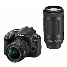 【中古】「非常に良い」Nikon デジタル一眼レフカメラ D3400 ダブルズームキット ブラック D3400WZBK(デジタル一眼)