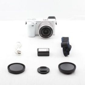 【美品】SONY ソニー ミラーレス一眼 α6000 パワーズームレンズキット ホワイト ILCE-6000L JS129-00981