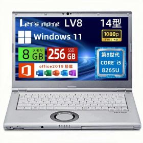 ☆【中古美品】Panasonic レッツノート CF-LV8 Core i5 SSD256GB Windows 11 Pro&Office 2019搭載 高性能・軽量