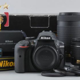 【中古】Nikon ニコン D3400 ブラック ダブルズームキット シャッター回数僅少 元箱付き