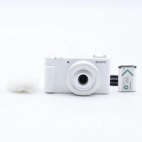 SONY VLOGCAM ZV-1F ホワイト｜Vlog向け コンパクトデジタルカメラ｜超広角20mm・高画質動画・背景ぼけ機能 ソニー【中古】