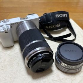 【訳あり】SONY α6000 ホワイト ミラーレス一眼 望遠レンズ標準レンズ付