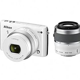【中古】(非常に良い)Nikon ミラーレス一眼 Nikon1 S2 ダブルズームキット ホワイト S2WZWH