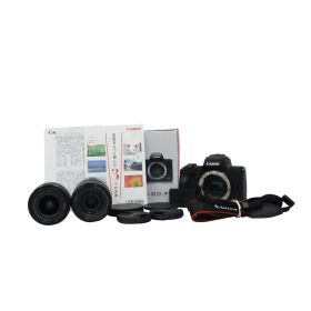 【外観美品】 【シャッター回数2000回以下】キャノン Canon EOS Kiss M EF-M 15-45mm 55-200mm IS STM ミラーレス一眼 e7119