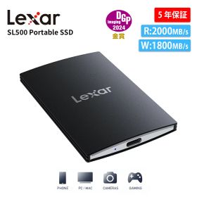 【正規代理店】Lexar SL500 ポータブル SSD 外付け 1TB 2TB SSD USB 3.2 Gen 2x2 高性能 高耐久 Apple Pro Res 録画 PC Mac Android デバイス 外付けストレージ iPhone 15 PS5 SSD増設 スマホ USB ssd ドライブ ハードディスク