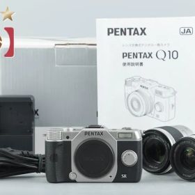 【中古】PENTAX ペンタックス Q10 ダブルズームレンズキット シルバー シャッター回数僅少 元箱付き