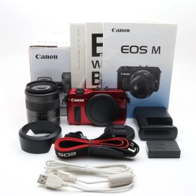 Canon EOS M レンズキット EF-M18-55mm F3.5-5.6 IS STM付属 レッド ミラーレスカメラ 〔キヤノン EF-M マウント〕