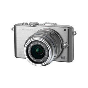OLYMPUS ミラーレス一眼 PEN Lite E-PL3 レンズキット シルバー E-PL3 LKIT(中古品)