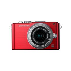 OLYMPUS ミラーレス一眼 PEN Lite E-PL3 レンズキット レッド E-PL3 LKIT R(中古品)