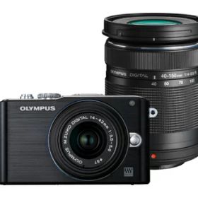 【中古】 OLYMPUS ミラーレス一眼 PEN Lite E-PL3 ダブルズームキット ブラック E-PL3 DZKIT BLK