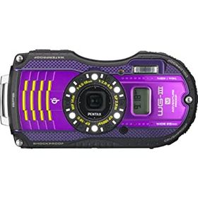 【中古】PENTAX 防水デジタルカメラ PENTAX WG-3GPS パープル 1cmマクロ マクロスタンド付属 電子コンパス サブLCD Qi規格 PENTAX WG-3GPSPU 12674