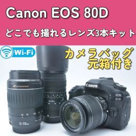 【豪華セット】Canon EOS 80D レンズ3本 元箱 一眼レフカメラ 美品