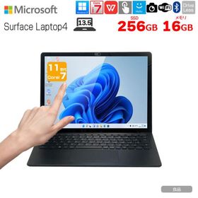 【今だけマウス+ハブ】Microsoft Surface Laptop4 中古 ノート Office 選べるOS タッチパネル 高解像度 [Core i7 1185G7 16GB 256GB 13.5型 ブラック］:良品