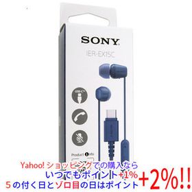 SONY製 Type-C接続 ステレオヘッドホン IER-EX15C (L) ブルー
