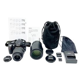 ニコン(Nikon)のNikon ニコン デジタルカメラ ダブルズームキット レンズ・充電器・取説付 D3100 ブラック(その他)