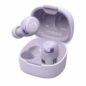 JVCケンウッド Victor HA-A30T2-V ワイヤレスイヤホン Bluetooth Ver.5.3 ノイズキャンセリング アプリ対応 マルチポイント 合計27時間再生 マイク付き 小型 軽量 外音取り込み 防水 パープル