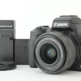 【美品】Canon EOS Kiss M2 15-45mm IS STM キャノン ミラーレス一眼カメラ レンズキット ブラック EF-TN-JP2207