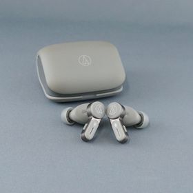 オーディオテクニカ(audio-technica)のaudio technica ATH-TWX7 完全ワイヤレスイヤホン USED品 ノイズキャンセリング ヒアスルー マイク オーディオテクニカ ストーングレイ 完動品 V2384(ヘッドフォン/イヤフォン)