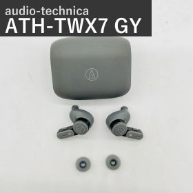 オーディオテクニカ ATH-TWX7 GY グレー ワイヤレスイヤホン Bluetooth ノイズキャンセリング 最大約20時間再生 マルチポイント対応 ヒアスルー 低遅延モード LDAC SBC AAC IPX4防滴 急速充電 Qiワイヤレス充電 audio