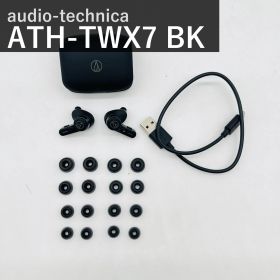 audio-technica オーディオテクニカ ATH-TWX7 BK ブラック 完全ワイヤレスイヤホン Bluetooth ノイズキャンセリング ヒアスルー マルチポイント LDAC対応 IPX4 Qi充電 通話強化 低遅延