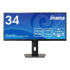 iiyama イイヤマ モニター ディスプレイ ProLite XUB3493WQSU-B6(34型ワイド ケーブル付属 IPS UWQHD HDMI DisplayPort ブラック 昇降)