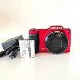 【美品】OLYMPUS STYLUS SZ-15 レッド デジタルカメラ