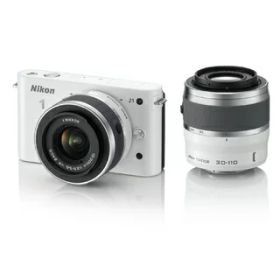 【中古】 Nikon ミラーレス一眼カメラ Nikon 1 (ニコンワン) J1 (ジェイワン) ダブルズームキット ホワイトN1 J1WZ WH
