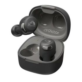 JVCケンウッド Victor HA-A30T2-B ワイヤレスイヤホン Bluetooth Ver.5.3 ノイズキャンセリング アプリ対応 マルチポイント 合計27時間再生 マイク付き 小型 軽量 外音取り込み 防水 ブラック
