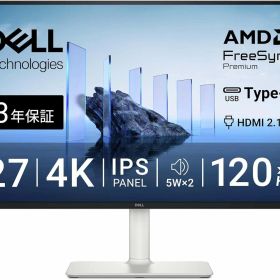 Dell 27 Plus 4K USB-Cモニター S2725QC (3年保証/4K/IPS非光沢/USB Type-Cx1,HDMIx2/sRGB 99%/4ms,120Hz/FreeSync Premium/HDR10/内蔵スピーカー/縦横回転,高さ調整) 【新品】