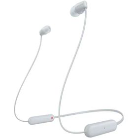 ソニー ワイヤレスイヤホン WI-C100:Bluetooth対応/25時間スタミナ/IPX4防滴/DSEE搭載 ホワイト WI-C10 送料無料