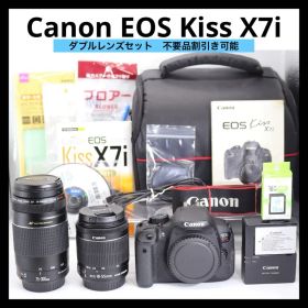 美品 【Canon EOS Kiss X7i ダブルレンズセット】 安心保証あり