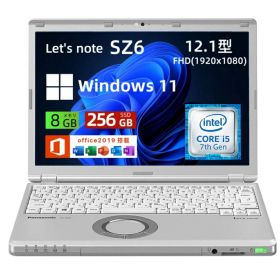 【お買い物マラソンポイントUP】中古パソコンPanasonic 超軽量 ノートパソコン Let's note CF-SZ6 第7世代Core i5-7200U／2.5GHz/メモリ 8GB/SSD 256GB/MS Office 2019 付き 中古 初期設定済 90日保証 レッツノート ノートPC・Cランク・ 整備済み品/送料無料