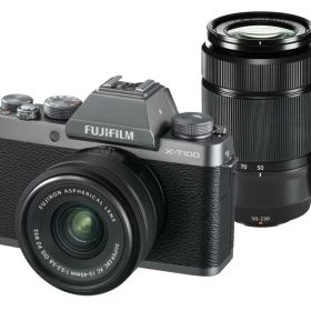 【中古】FUJIFILM ミラーレス一眼 X-T100ダブルズームレンズキット ダークシルバー X-T100WZLK-DS当店保証30日間 人気モデル 高画質 売れ筋