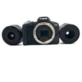 キヤノン(Canon)の【全額返金保証】【最速発送】Canon デジタル一眼 EOS R50 ダブルズームキット [ブラック] 動作確認済(ミラーレス一眼)